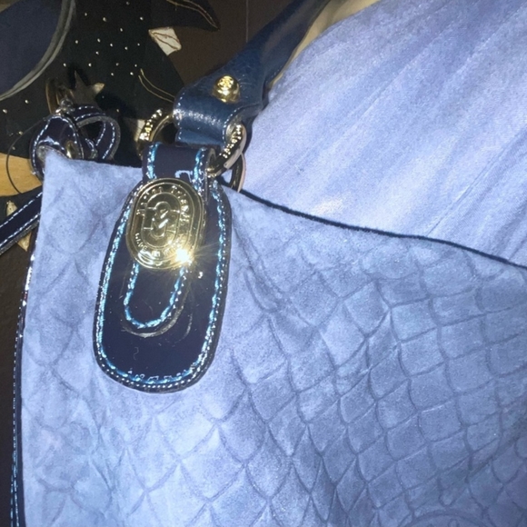 😍NWT Marino Orlandi Made in Italy Blue Suede Purse - Picture 2 of 15